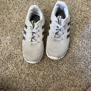 adidas Kids Light Gray and Dark Gray Mesh Sneakers